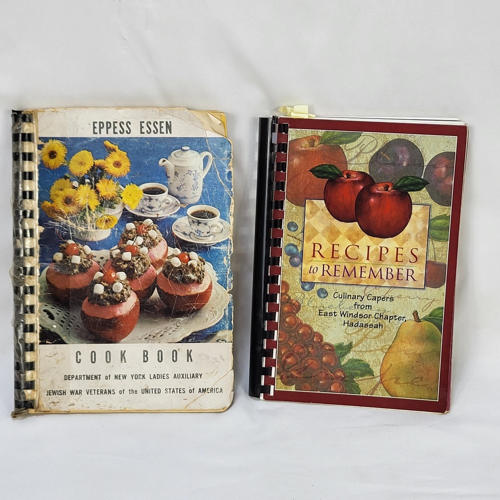 Vintage Jewish Community Cookbooks Eppess Essen 1972 & Hadassah Recipes Lot of 2